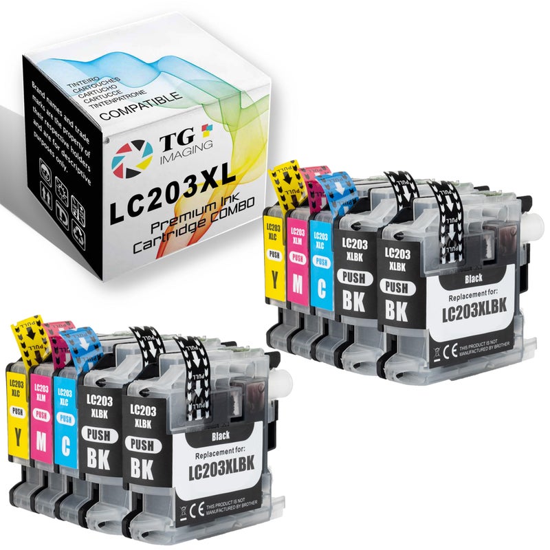 TG imaging Compatible LC203XL Ink Cartridge Replacement for Brother LC203CL LC203 XL LC201 for MFC-J4420DW MFC-J4620DW MFC-J5520DW J5620DW J5720DW Printer (10Pack,4xLC203BK,2xLC203C,2xLC203Y,2xLC203M) - Image 1